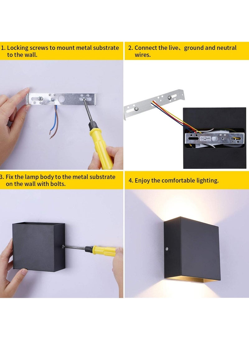 GoodTool 7W LED Wall Lights Wall Lighting Indoor Indoor Up Down Wall Lamp Wall Wash Light Wall Sconce 4000K-4500K Warm Indoor Decorative Wall Lamps for Living Room Bedroom Stairs - Image 5