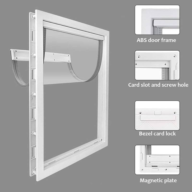CEESC Large Dog Cat Flap with Soft Clear Magnetic Flap and Snap Closure Panel, Premium PVC Plastic Cat Flap for Large Dogs (XL, White) - Image 4