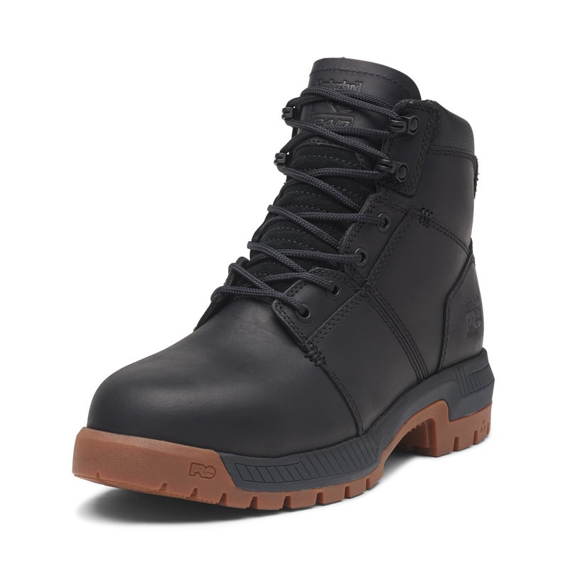 Timberland PRO Men's Montauk 6 Inch Steel Safety Toe Industrial Work Boot, Black/Gum, 6M - Image 4