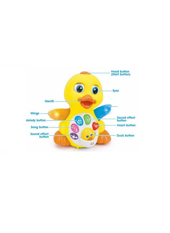 HUILE TOYS Huile Toys Mayatra'S Latest Educational Musical Dancing Duck Toy with Flashing Lights, Multi Color  - Image 2