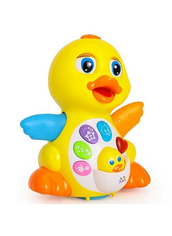 HUILE TOYS Huile Toys Mayatra'S Latest Educational Musical Dancing Duck Toy with Flashing Lights, Multi Color  - Image 4