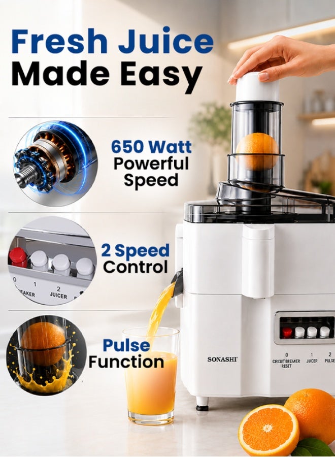 سوناشي خلاط/ عصارة 4 في 1 مع مطحنة وإبريق بتصميمٍ غير قابل للكسر 600 W SJB-309 أبيض - Image 2