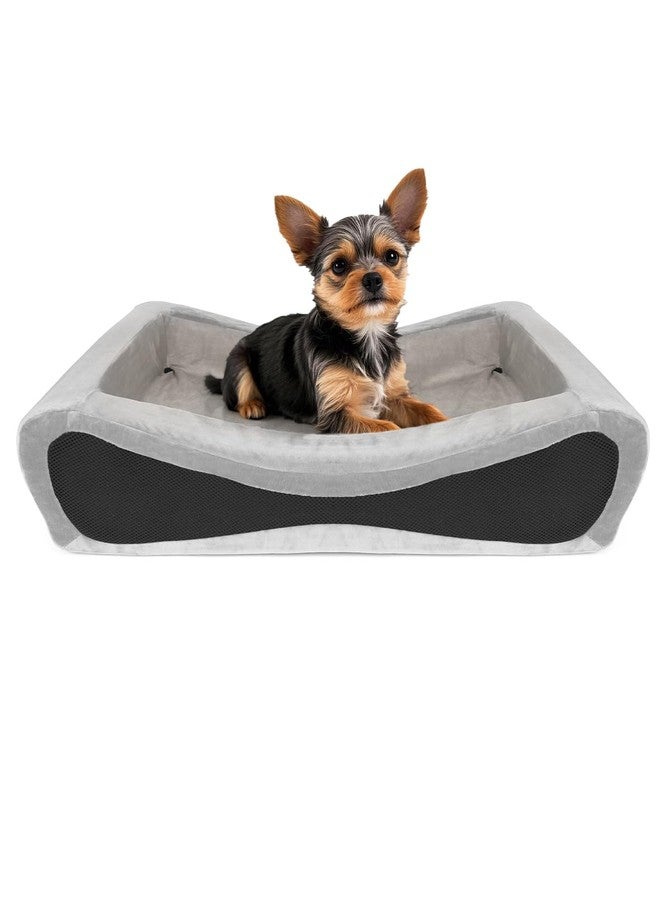NPET Memory Foam Pet Beds for Small Medium Dogs, Orthopedic Dog Beds with Sides, Cat Bed Mat with Washable Removable Cover, 26x18x6.7 inches - Image 1