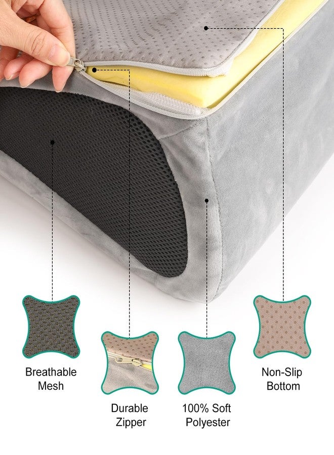 NPET Memory Foam Pet Beds for Small Medium Dogs, Orthopedic Dog Beds with Sides, Cat Bed Mat with Washable Removable Cover, 26x18x6.7 inches - Image 4