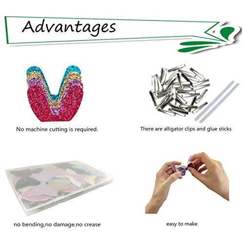 AOUXSEEM Faux Leather Hair Bows DIY Making Kit with Pre Cut Pieces and Hair Clips,Make Fashionable Shiny Hair Clips for Girls Lady Woman(Cute,20 Set) - Image 5