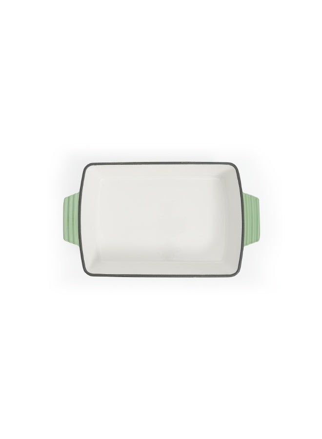 VAV طبق الشواء المستطيل من الحديد الزهر المينا VAV GET الصحي والآمن، (12 بوصة، أخضر) متوافق مع الفرن والحث، سهل التنظيف وغير لاصق - Image 4