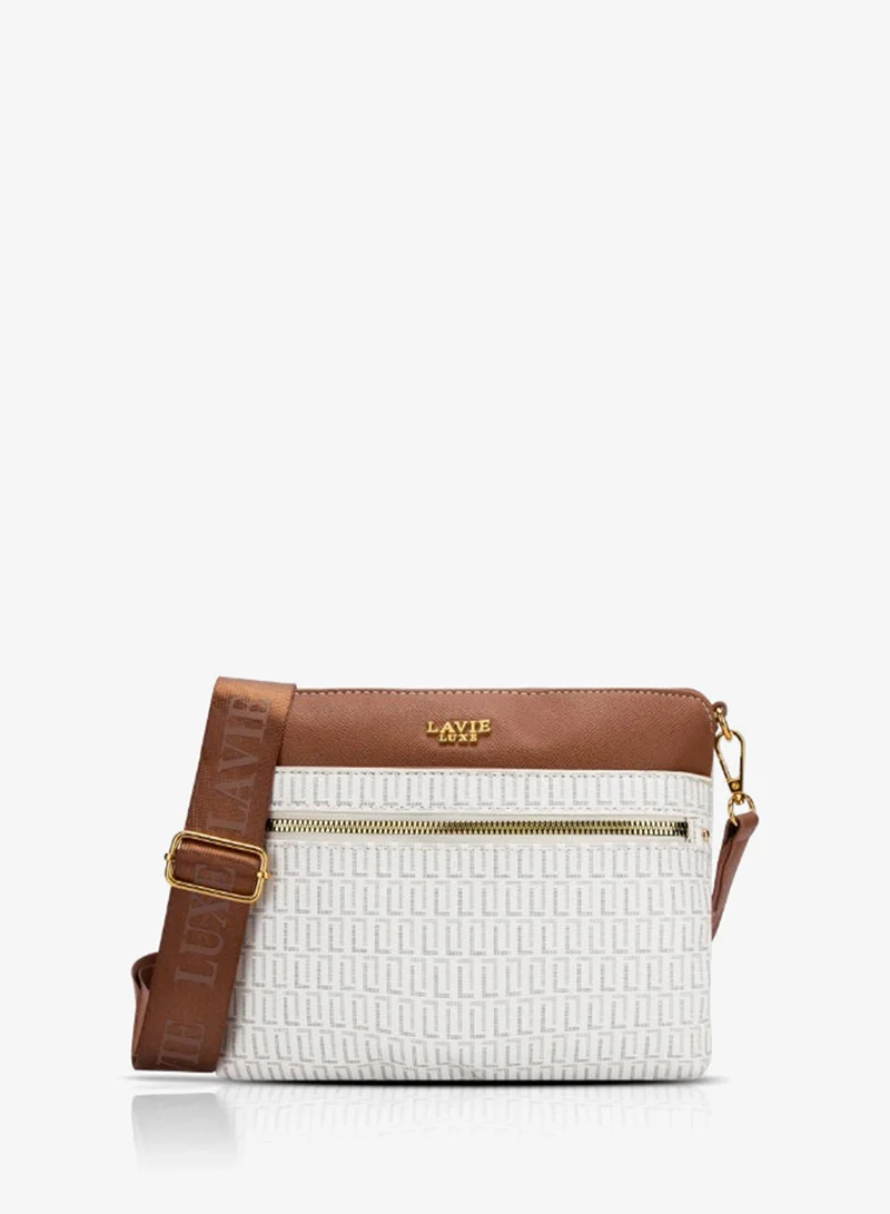 Lavie Luxe Women's Mono Quick25 topzip sling handbag (White)