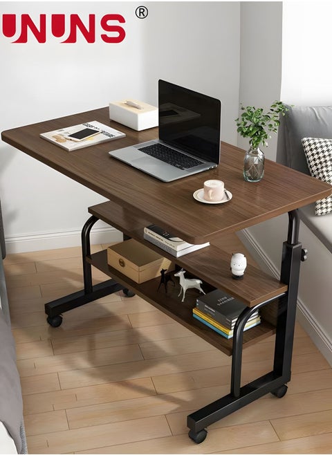 Adjustable Standing Desk,Small Desks For Small Spaces Portable Laptop Computer Desk With Double Layer Storage Rack,Table For Bedrooms Couch Desk,Rolling Desk On Wheels,40x60cm