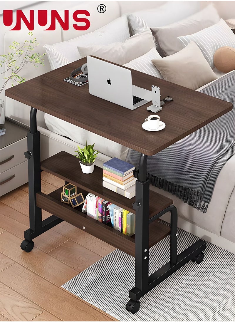 UNUNS - Adjustable Standing Desk,Small Desks For Small Spaces Portable Laptop Computer Desk With Double Layer Storage Rack,Table For Bedrooms Couch Desk,Rolling Desk On Wheels,40x60cm - Image 1
