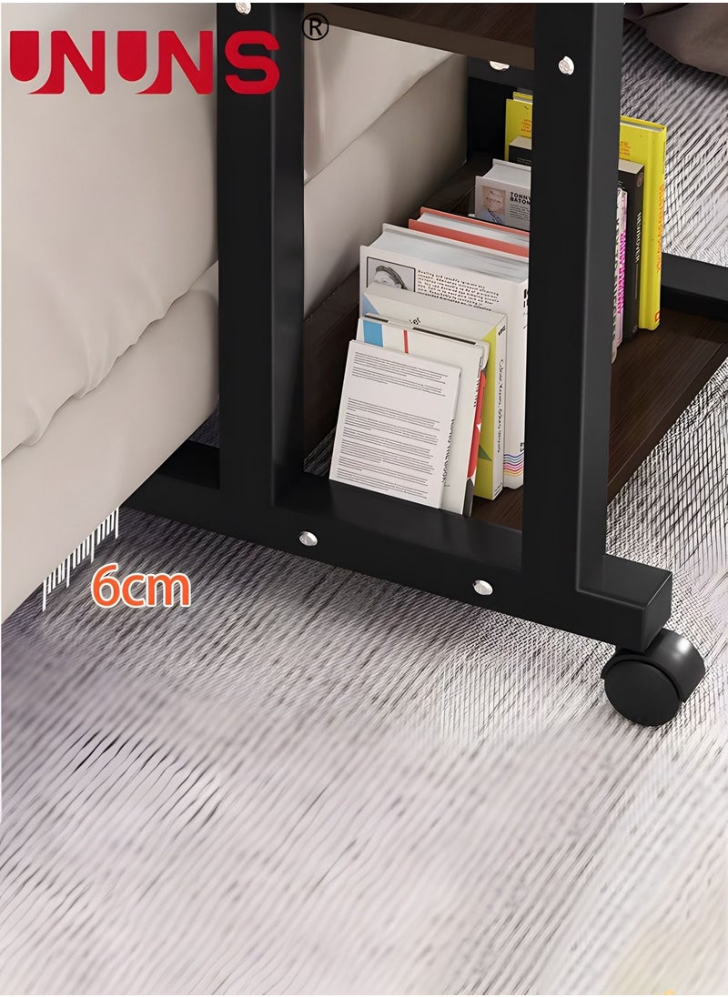 UNUNS - Adjustable Standing Desk,Small Desks For Small Spaces Portable Laptop Computer Desk With Double Layer Storage Rack,Table For Bedrooms Couch Desk,Rolling Desk On Wheels,40x60cm - Image 1
