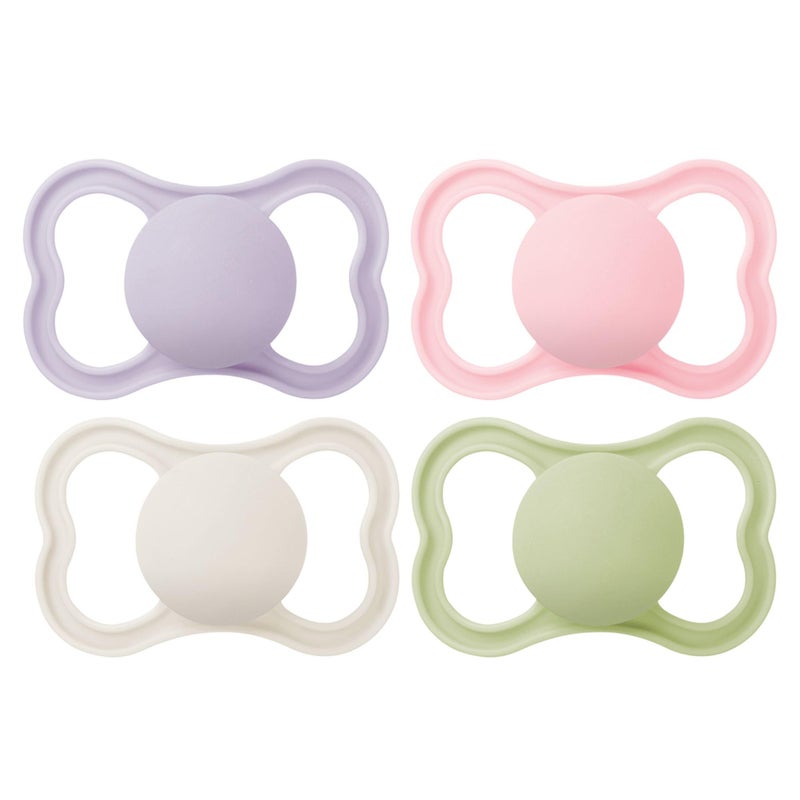MAM Air Matte Pacifiers, for Sensitive Skin, 6+ Months, Best Pacifier for Breastfed Babies, Girl Pacifiers, 6-16 Months, 4 Count (Pack of 1) - Image 1