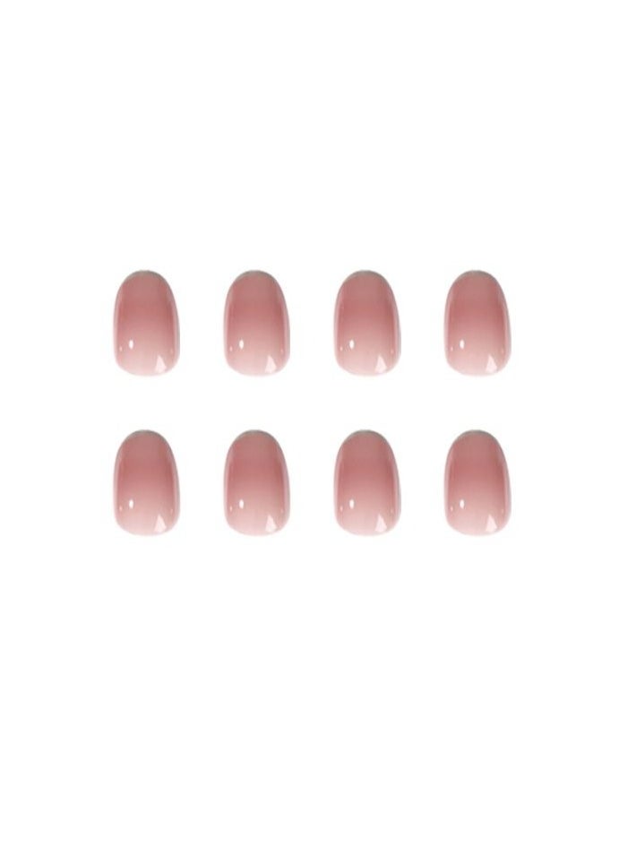 Gold Thread Mid-length Press on Nails 24Pcs