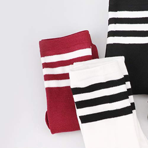 DRESHOW 3 Pairs High Thigh Socks Striped Over Knee Thin Tights Long Stocking Knee High Leg Warmer - Image 2