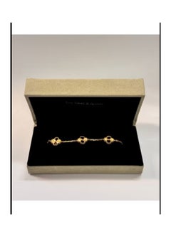 Van Women's four-leaf clover five-flower bracelet gold laser style  - Image 1