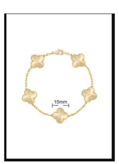 Van Women's four-leaf clover five-flower bracelet gold laser style  - Image 2
