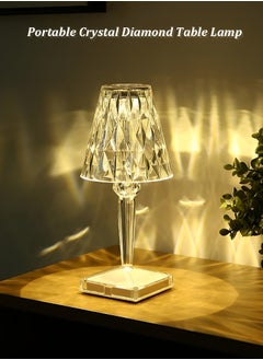 BORTONY Crystal Table Lamp, Portable Diamond Table Lamp 3 Color Touch Control Rechargeable Lamp 2000mAh Acrylic Modern Style Cordless Table Lamp Wireless Night Light Room Decor Desk Lamp  - Image 2