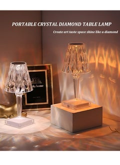 BORTONY Crystal Table Lamp, Portable Diamond Table Lamp 3 Color Touch Control Rechargeable Lamp 2000mAh Acrylic Modern Style Cordless Table Lamp Wireless Night Light Room Decor Desk Lamp  - Image 5