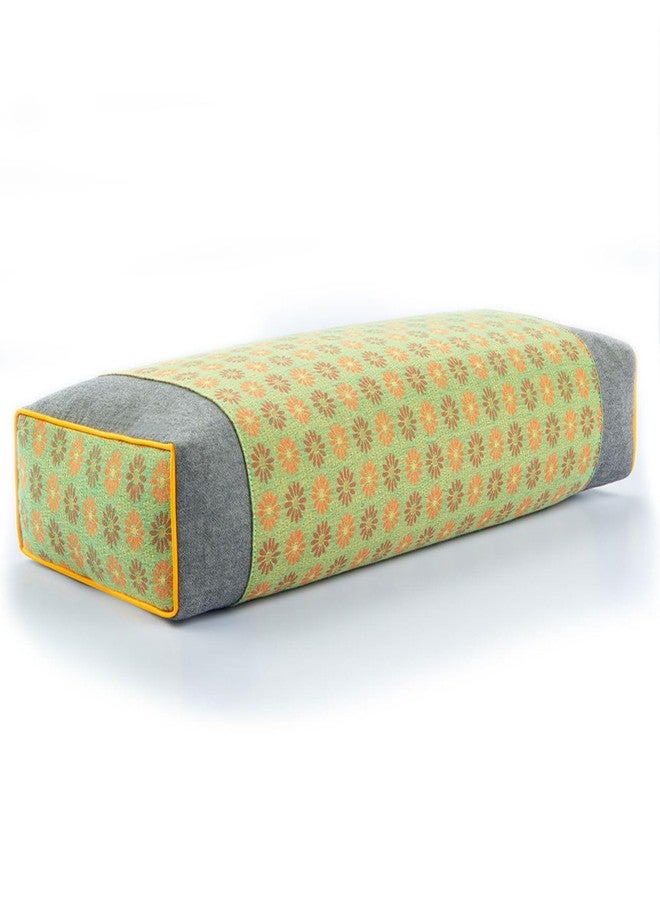EDMILE Buckwheat Pillows for Sleeping, Cube Pillow for Neck Pain Relief, Adjustable Loft and Firm, Washable Zipper Pillowcases, Rectangle Neck Support for Sleep, 20x10 inch (Green) - Image 1