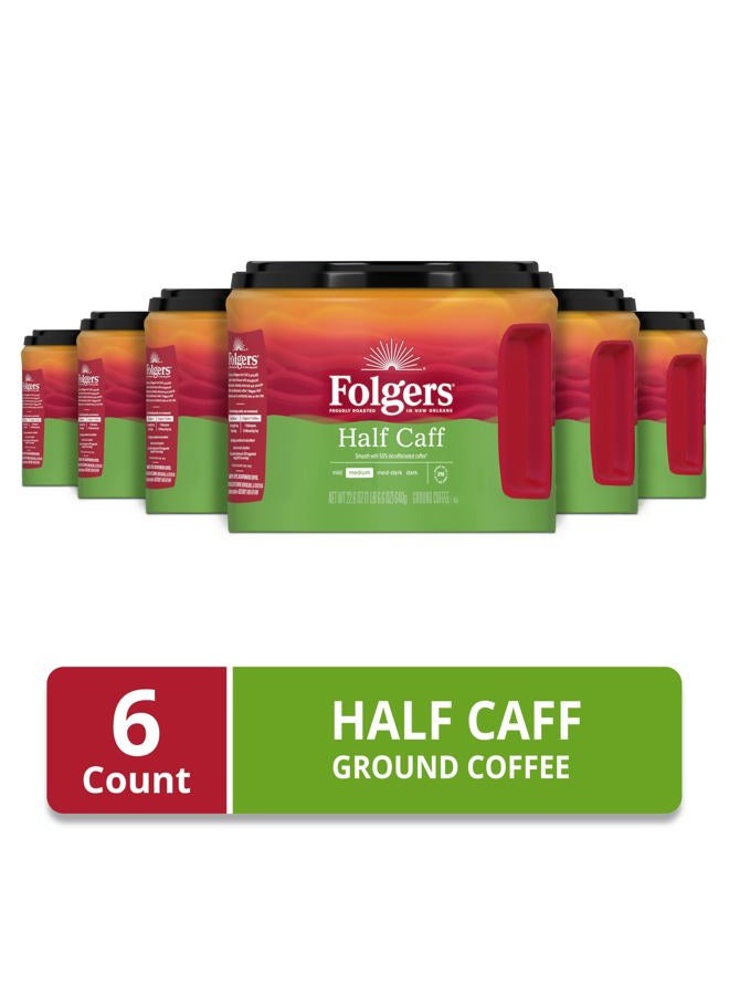 Folgers Half-Caff Medium Roast Ground Coffee, 22.6 Ounce (Pack of 6) - Image 2
