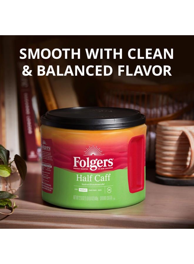 Folgers Half-Caff Medium Roast Ground Coffee, 22.6 Ounce (Pack of 6) - Image 3