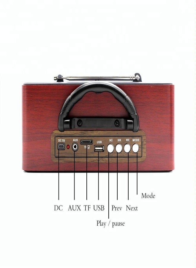 MEIER M-111BT Portable Antique Radio Nostalgic Wooden Retro FM Radio With AM | FM | SW Band Frequency, USB | SD | TF Card Slot, AUX and Bluetooth Remote Modern Feature Vintage Radio - Image 2