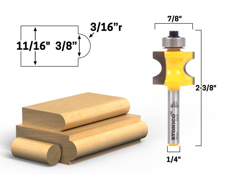 YONICO 13515q 5 Bit Bullnose Router Bit 1/4-Inch Shank - Image 3