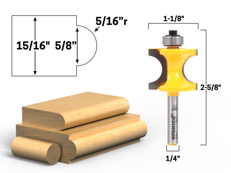 YONICO 13515q 5 Bit Bullnose Router Bit 1/4-Inch Shank - Image 5