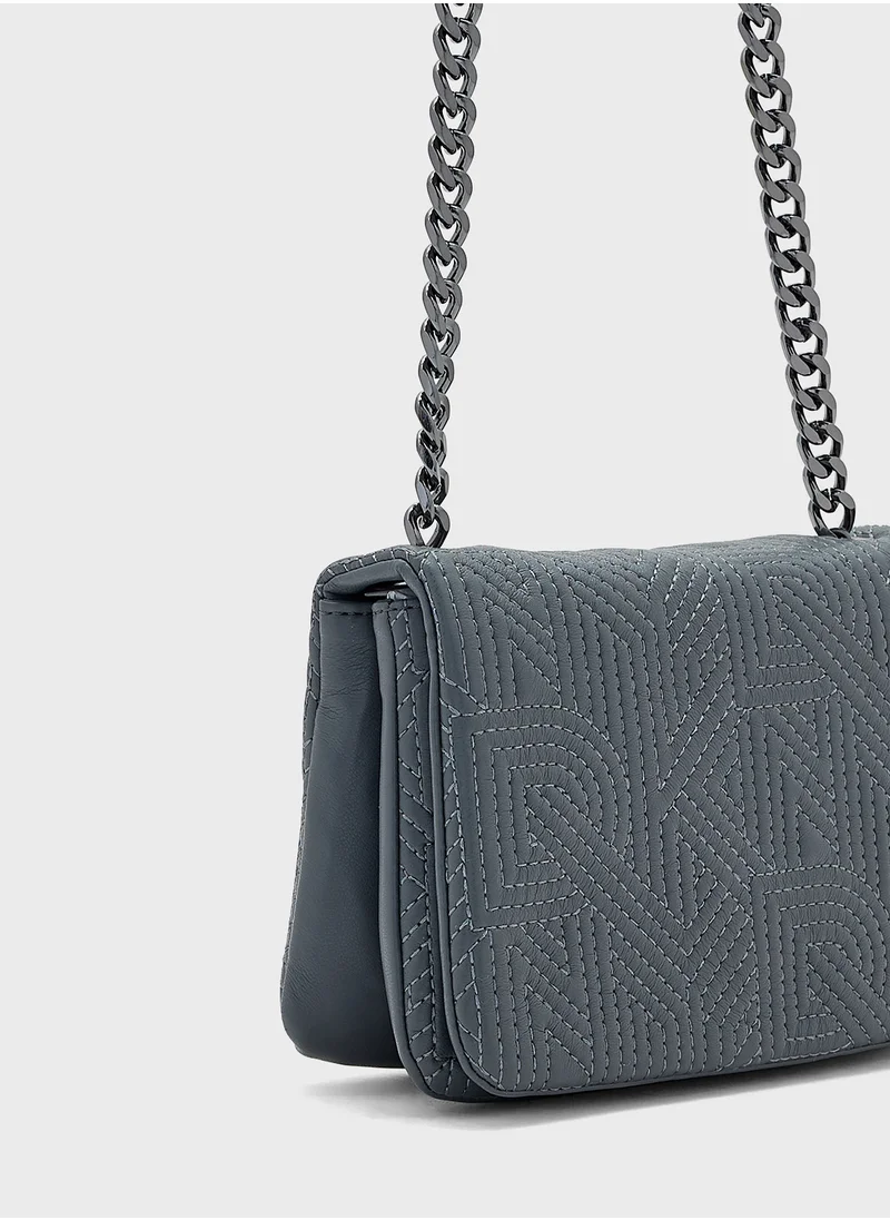 DKNY Desiree Flap Over Chain Detailed Crossbody