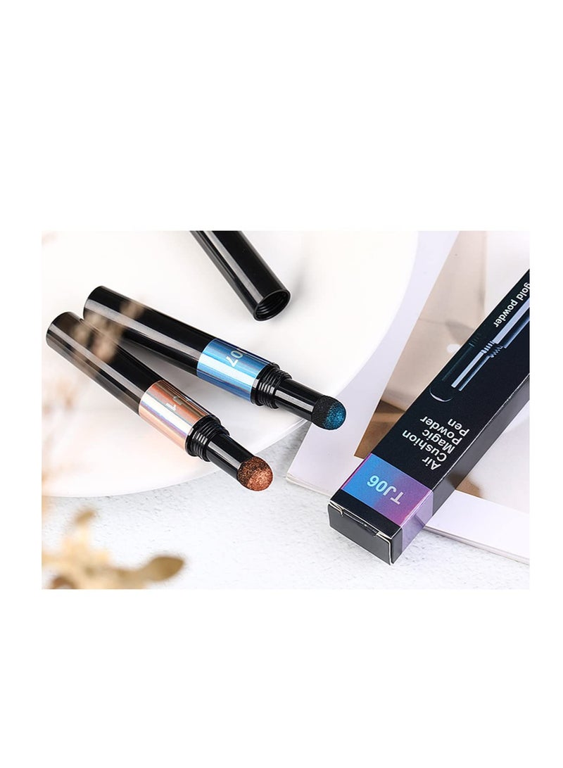 Chrome Nail Powder Kit, Air Cushion Nail Art Pen, Holographic Nail Powder Sponge Stick Mirror Effect, Nail Polish Pens Acrylic Nail Powder (12 Colorful) - Image 5