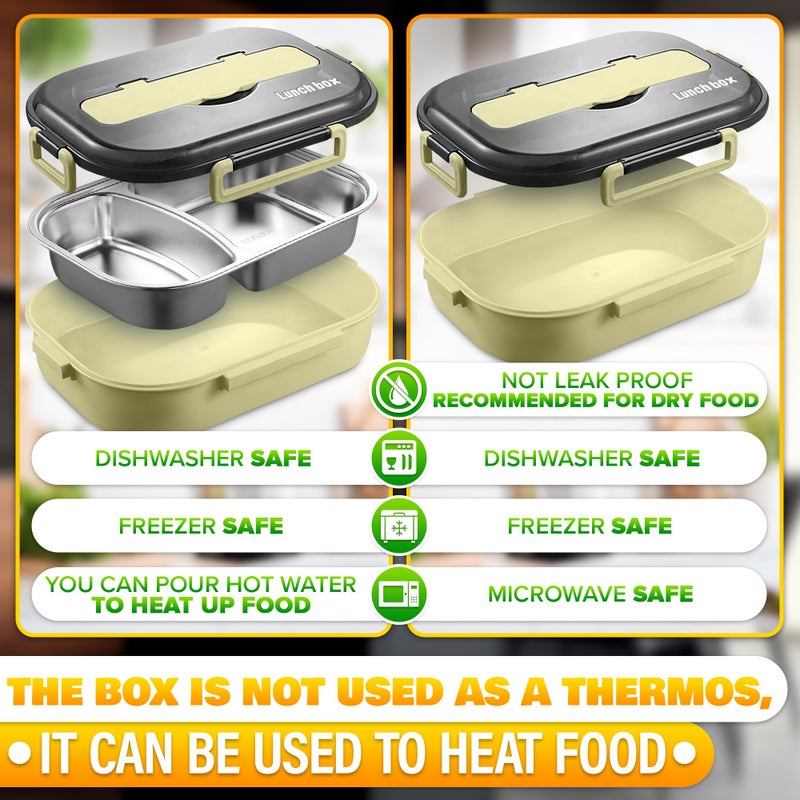 Reluen Hot Meal Retaining Lunch Container - Hot Food Toper, Office Lunch Containers with Compartments, Stainless Steel & Durable Plastic, Easy Use & Clean | Cutlery Set Included, Great For Office and Travels - Image 5