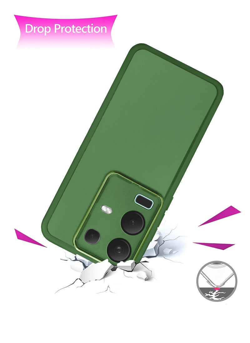 Wtech Infinix Note 50 4G 2025 Soft Transparent Camera Lens Protection TPU Silicone Ultra Thin Phone Stylish Electroplated Camera Border Back Case Cover - Olive  - Image 3