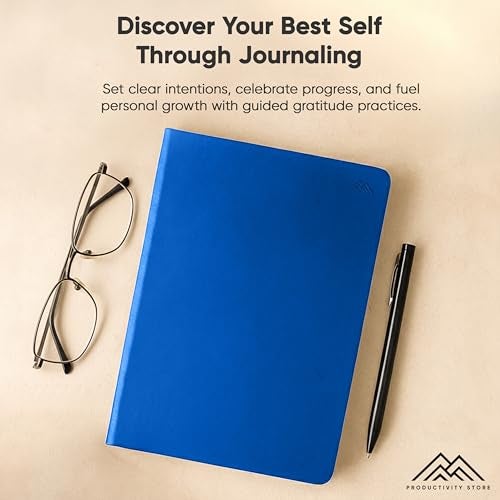 PRODUCTIVITY STORE Gratitude & Self-Care Journal - Guided Mindfulness & Mental Health Journal All-in-One with Prompts for Self Discovery - Daily Journal for Men & Women (A5, Navy) - Image 2