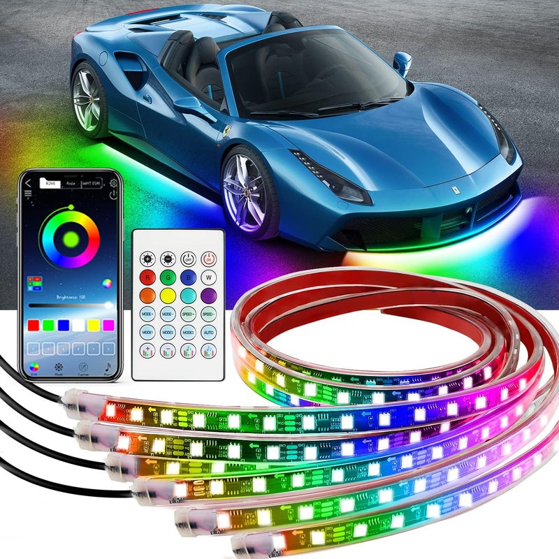 Webupar Neon Underglow Car Lights, 6Pcs Dreamcolor Kit with App Control - Image 1