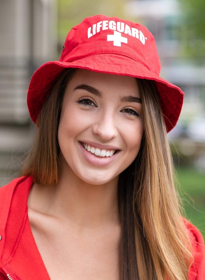 LIFEGUARD Unisex Bucket Hat (L/XL) Red - Image 5