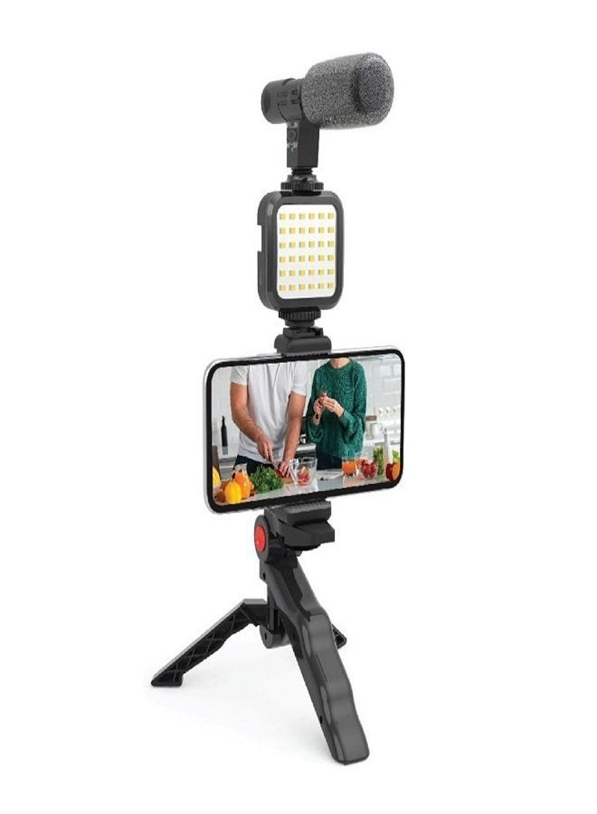 Smartphone Vlogging Kit With Tripod Stand Black - Image 1
