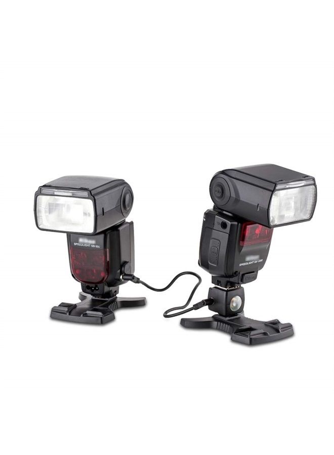 JJC Optical Flash Slave Trigger JJC Hot Shoe Sync Adapter with PC Socket,Optical Sensor & 1/4"-20 Threaded Socket Cold Shoe for All Flashes Speedlight with Standard ISO 518 Hot Shoe-1 Pack - Image 2