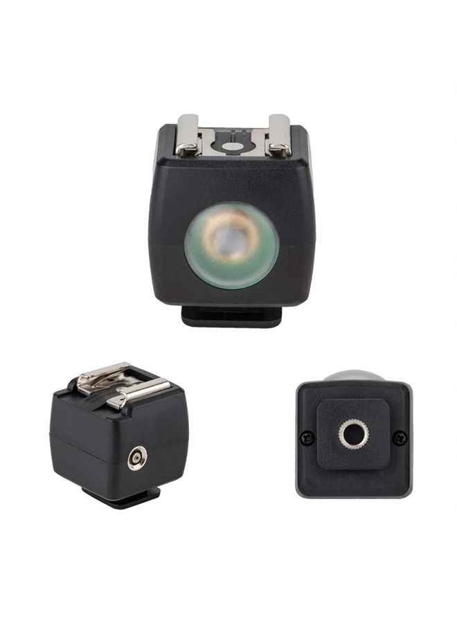 JJC Optical Flash Slave Trigger JJC Hot Shoe Sync Adapter with PC Socket,Optical Sensor & 1/4"-20 Threaded Socket Cold Shoe for All Flashes Speedlight with Standard ISO 518 Hot Shoe-1 Pack - Image 1