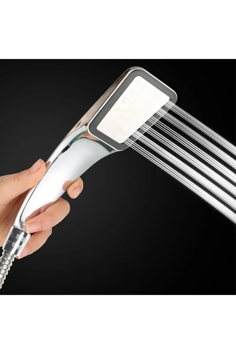 إيروريكس رأس دش يدوي مربع الشكل ذو 300 فتحة، قطعة واحدة، يعمل بضغط الماء، مناسب للاستحمام