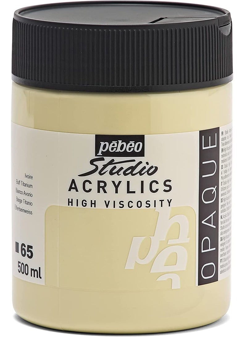 Pebeo Studio Acrylics Fine Acrylic 500 Ml Buff Titanium - Image 1