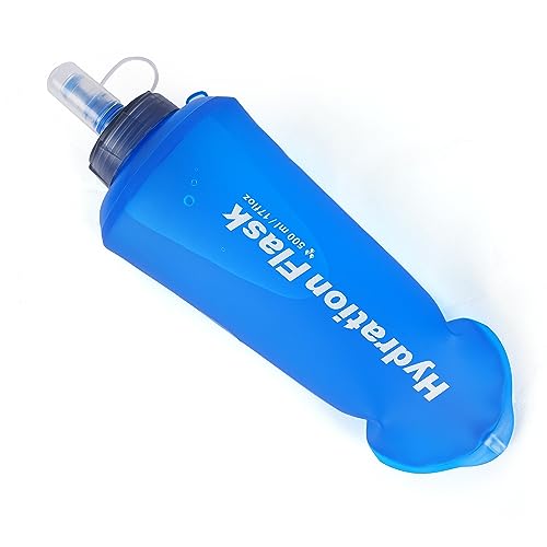 One Zone Shop - Soft Flask For Hydration Pack - Ideal Sipper For Running | Hiking | Cycling | Climbing - Collapsible Water Bottle (17 Floz - 500 Ml) - Plastic, Blue - Image 1