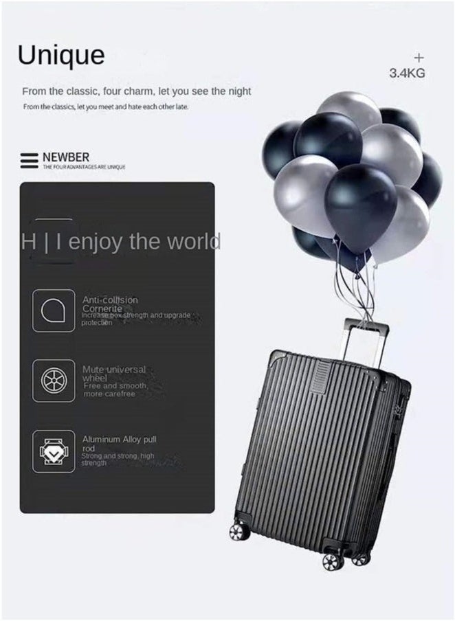 XiuWoo 3-Piece Durable PC+ABS Hardshell Luggage Set with 360° Spinner Wheels Multi-Size 20/24/28 Inch Scratch-Resistant Lightweight Suitcases for Air Travel Family Business Trips,Black - Image 3