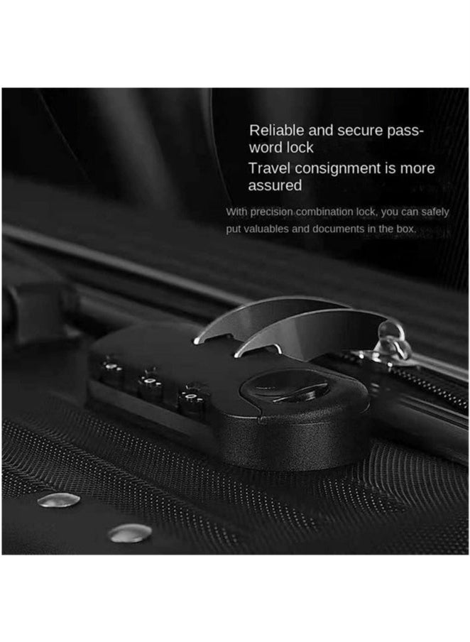 XiuWoo 3-Piece Durable PC+ABS Hardshell Luggage Set with 360° Spinner Wheels Multi-Size 20/24/28 Inch Scratch-Resistant Lightweight Suitcases for Air Travel Family Business Trips,Black - Image 4