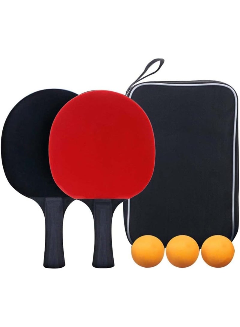 Soofam Ping Pong Paddles Set, Professional Table Tennis Paddles Kit with 2 Table Tennis Rackets, 3 Ping Pong Balls and Portable Case, Ping Pong Rackets for Indoor & Outdoor Games - Image 1