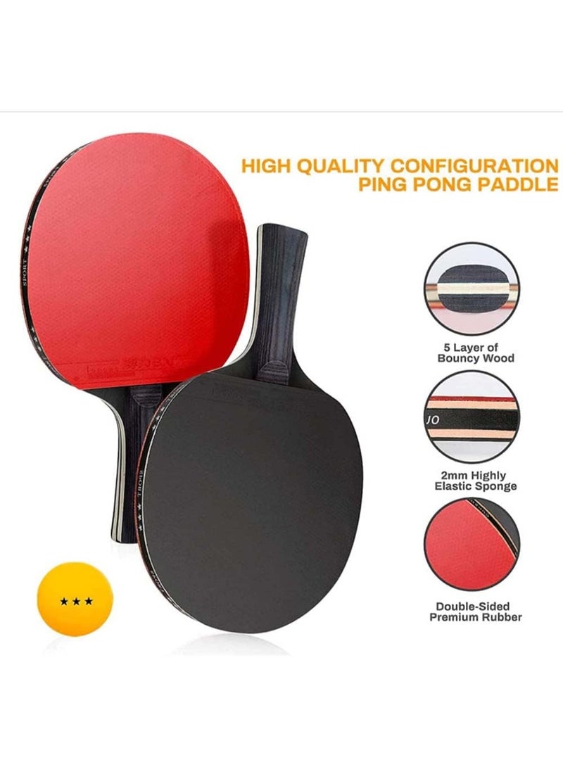 Soofam Ping Pong Paddles Set, Professional Table Tennis Paddles Kit with 2 Table Tennis Rackets, 3 Ping Pong Balls and Portable Case, Ping Pong Rackets for Indoor & Outdoor Games - Image 2