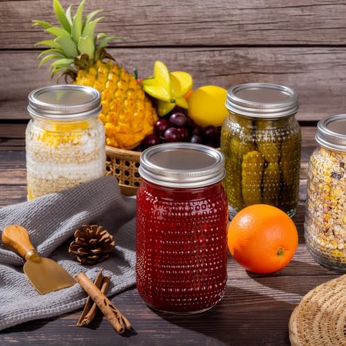 LUODA MirthMood 32 OZ Wide Mouth Mason Jars, 4 PACK Glass Mason Jars with airtight Lids, Quart mason jars wide mouth for Preserving, Meal Prep, Overnight Oats, Sauces,Honey, Jam, Yogurt or Jar Decor - Image 4