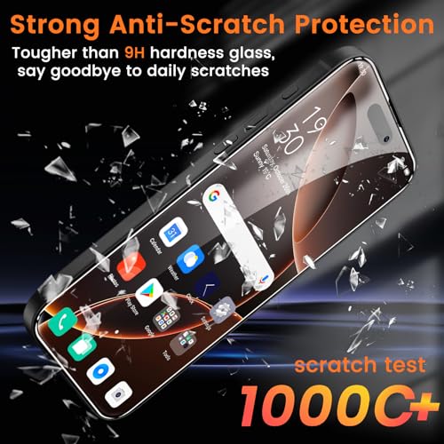 Lesakit 4+4 Pack Privacy Screen Protector for iPhone 16 Pro Max 6.9-Inch with 4 Pack Camera Lens Protector, Anti Spy Tempered Glass Film 9H Hardness Case Friendly - Image 4