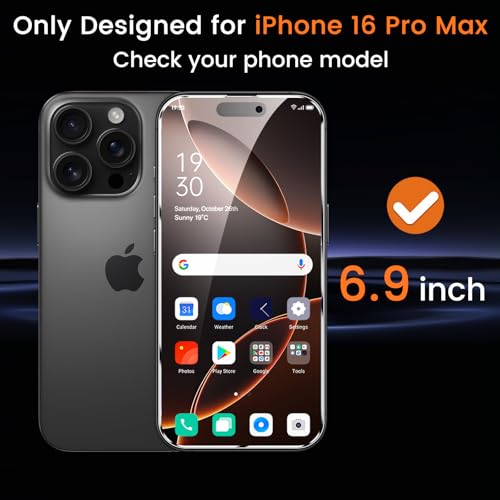 Lesakit 4+4 Pack Privacy Screen Protector for iPhone 16 Pro Max 6.9-Inch with 4 Pack Camera Lens Protector, Anti Spy Tempered Glass Film 9H Hardness Case Friendly - Image 2