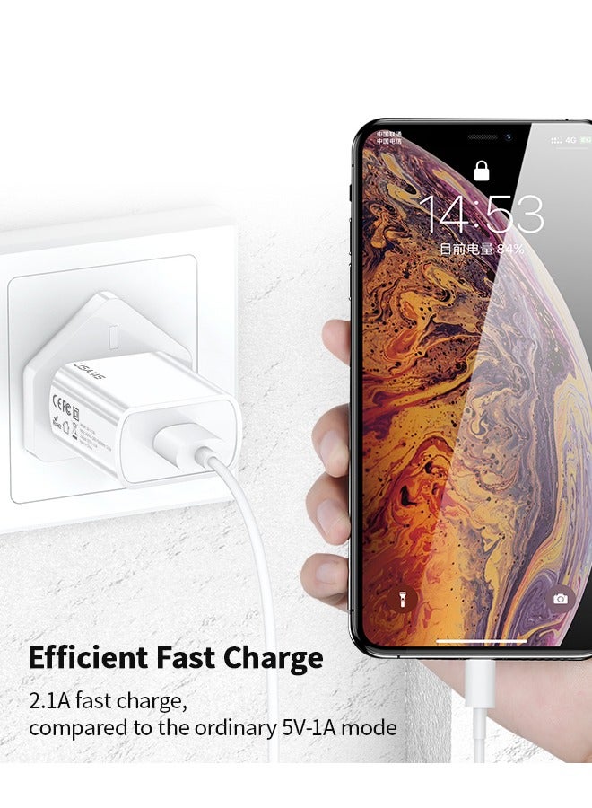 Usams Portable Fast Charger UK Plug Single USB 2.1A Travel Charging Adaptor For Smartphone - Image 2
