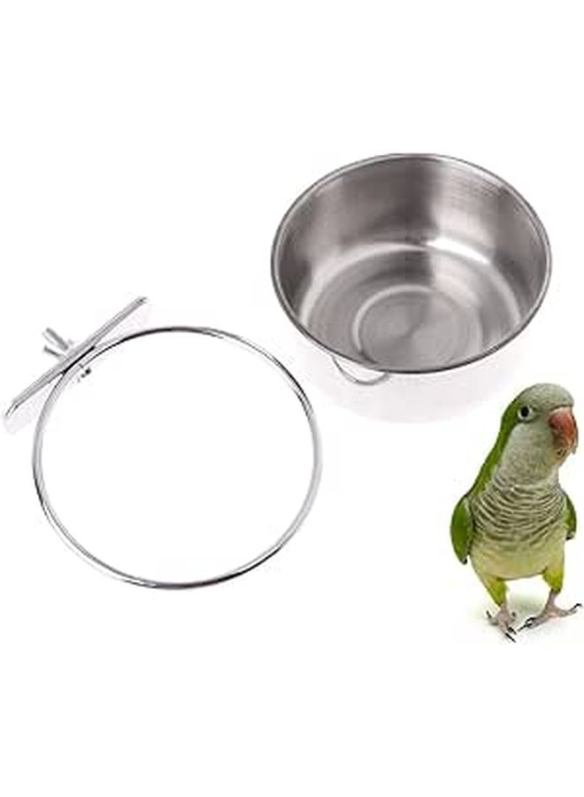 Stainless Steel Parrot Feeding Bowl Medium Pet Food Box Water Basin Removable Easy Cleaning - Image 1