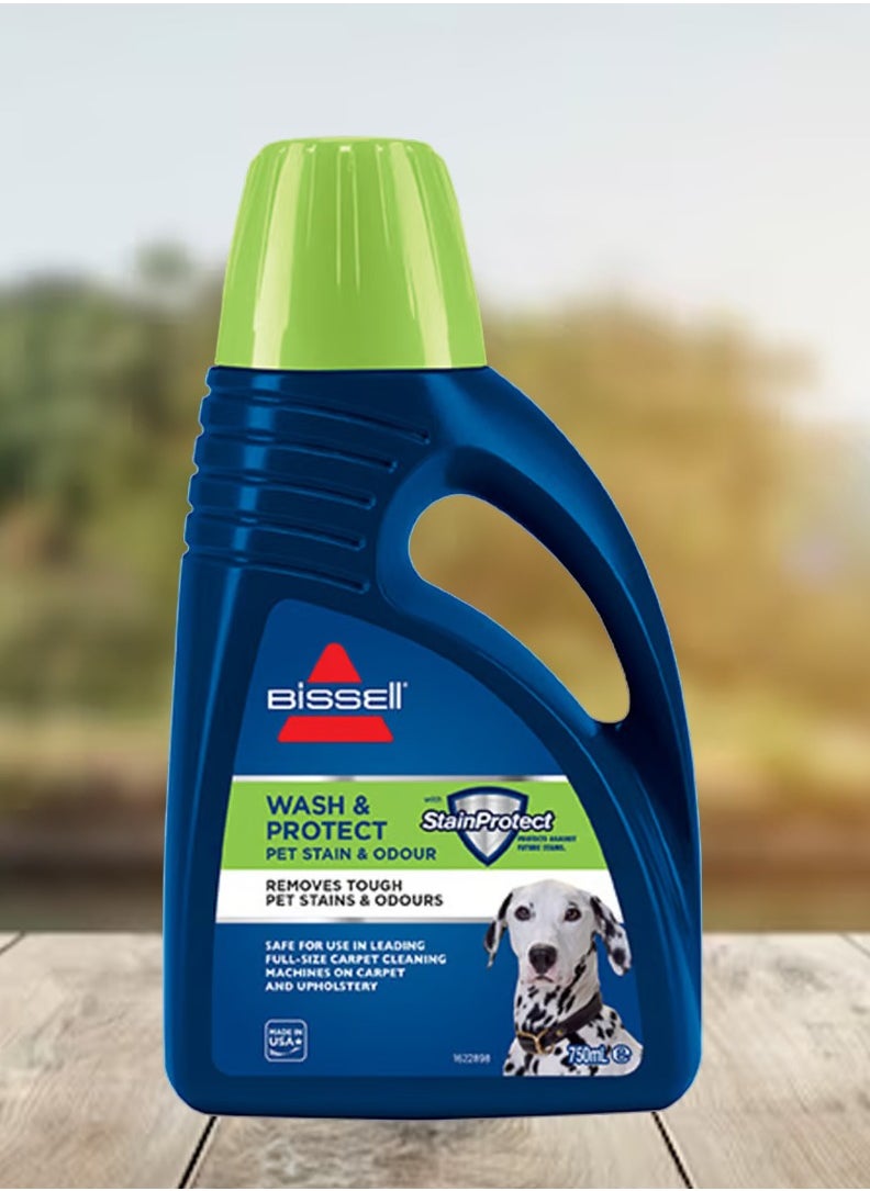 Bissell BISSELL Wash & Protect Carpet Pet Stain & Odour Cleaning Formula – Eliminates Tough Pet Stains, Neutralizes Odours, Safe for Carpets & Upholstery, Fresh Scent  - Image 1